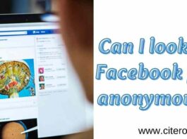 Can I look at a Facebook page anonymously?