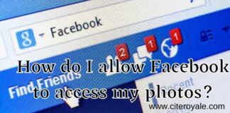 How do I allow Facebook to access my photos?