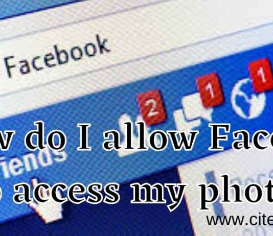 How do I allow Facebook to access my photos?